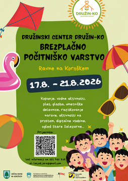 Plakat pocˇitnisˇko varstvo DRUZˇIN-KO_avgust 2026